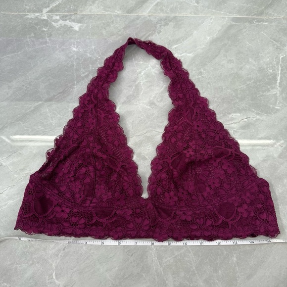 Women’s Intimately Free People Floral Lace Halter V-Neck Bralette Adjustable XL - Picture 15 of 16